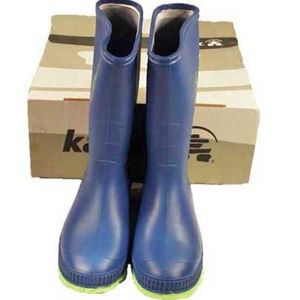 BOOTS, KNEE HIGH RUBBER RAIN, KAMIK CANADA, TAGS ON, Sz 8B, BLUE/GREEN, PULL ON,